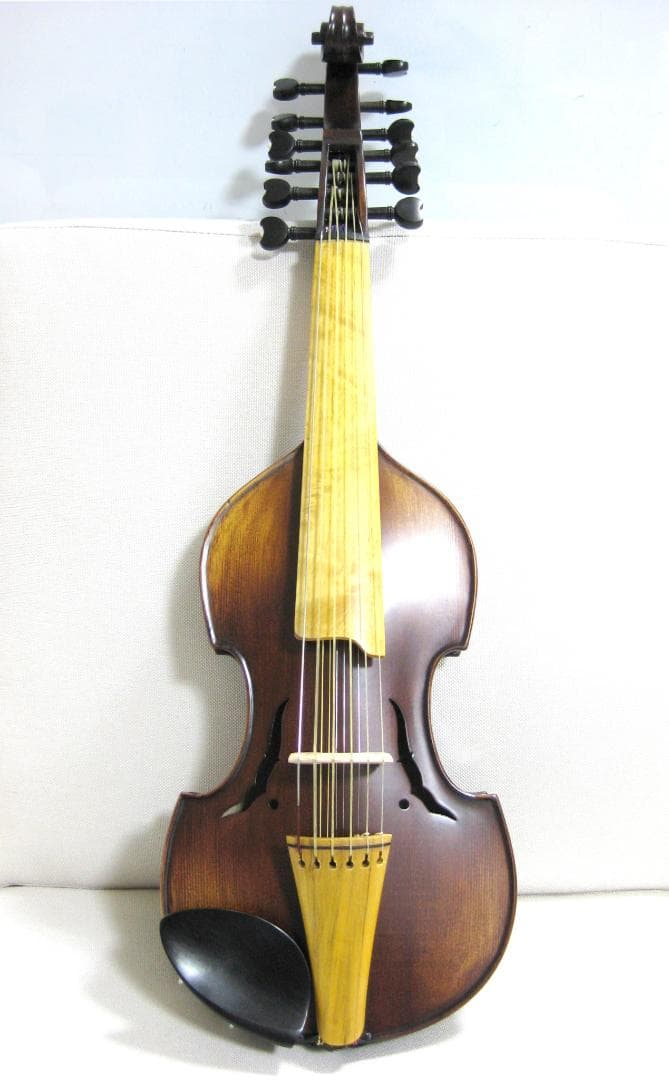 【古楽器】 ヴィオラ・ダモーレ 6+6弦 新品弓・ケースセット