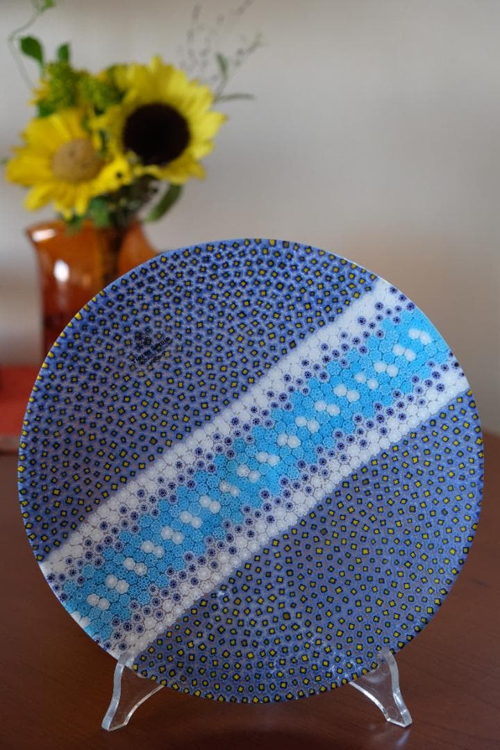 ヴェネチアングラス ミルフィオリ 皿 江波冨士子 飯塚亜裕子 松浦コータロー