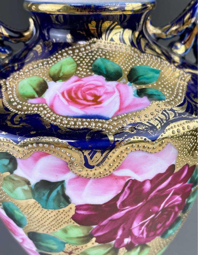 【専用】オールドニッポン ３１㎝ アールヌーボー 薔薇紋花瓶 フラワーベース