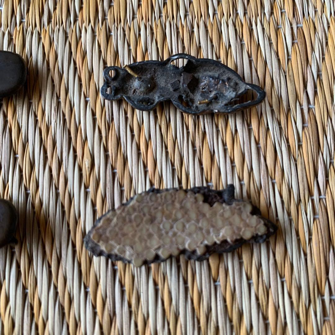 前金具 目貫 金工 人物 アワビ 獅子 魚