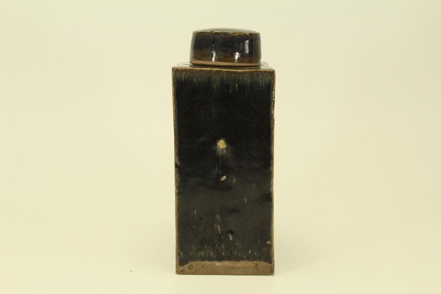 中国美術 鉄釉 四方 茶壷 煎茶(LC978)