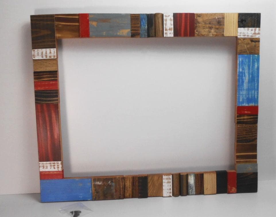 自作・手造り◆廃材木片でのアートな額縁1点物！油絵F6号用