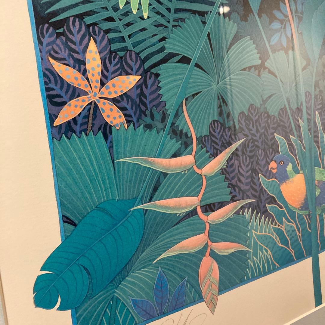 ジョアンフックJ. Allen Hood 鳥と植物の【額込】