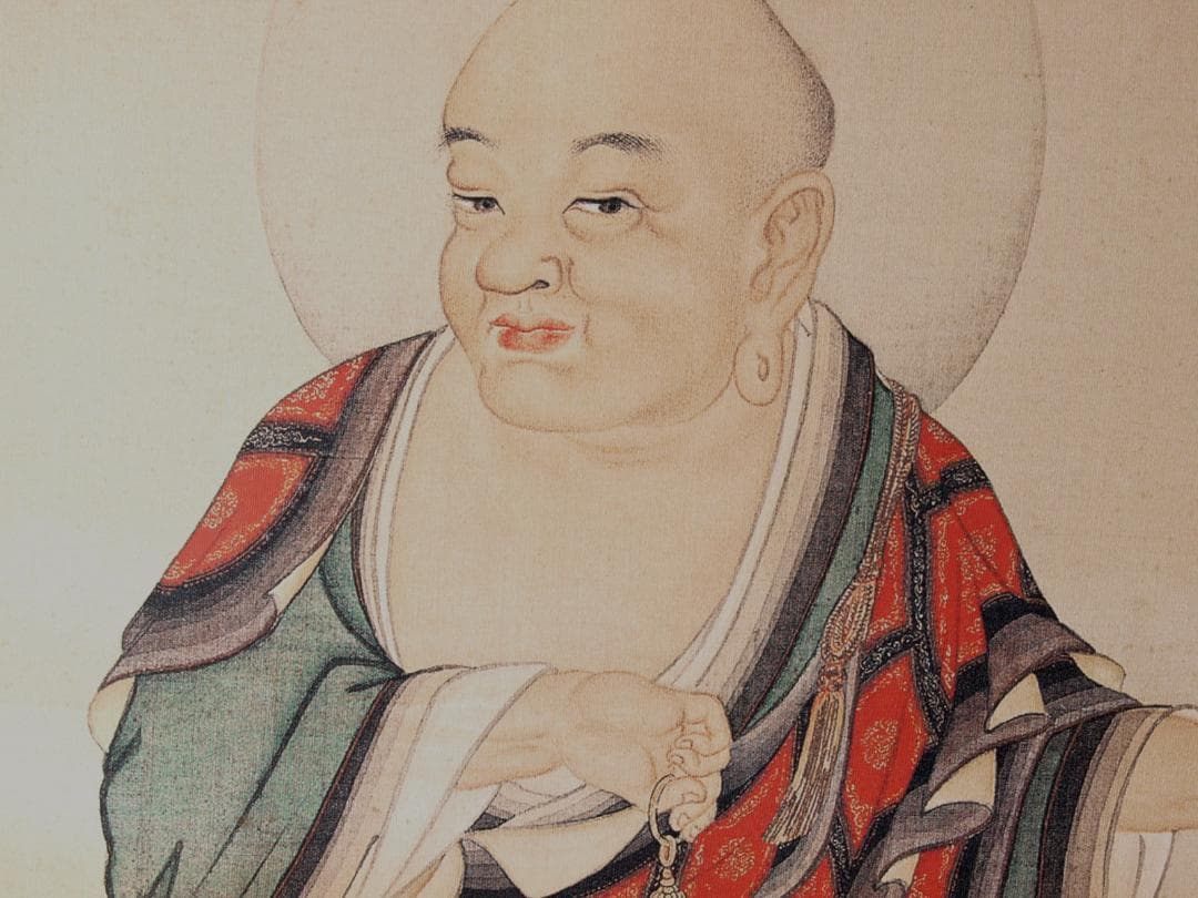 【骨董掛け軸】人物図 中国清時代丁観鵬　掛け軸　 AK1166B10-4