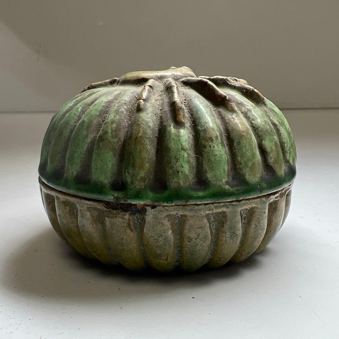 江戸期　源内焼　カニ香合　幅約7㎝　東Y7-0507⭐︎2F