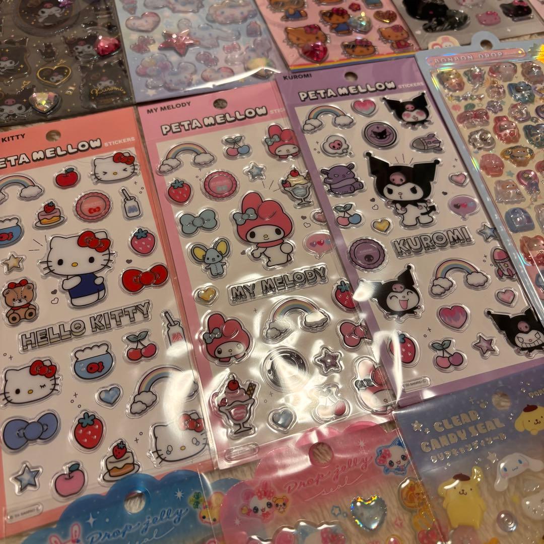 ボンボンドロップシール　肉球　タイル　マシュマロ　シール帳　シール交換　キティ