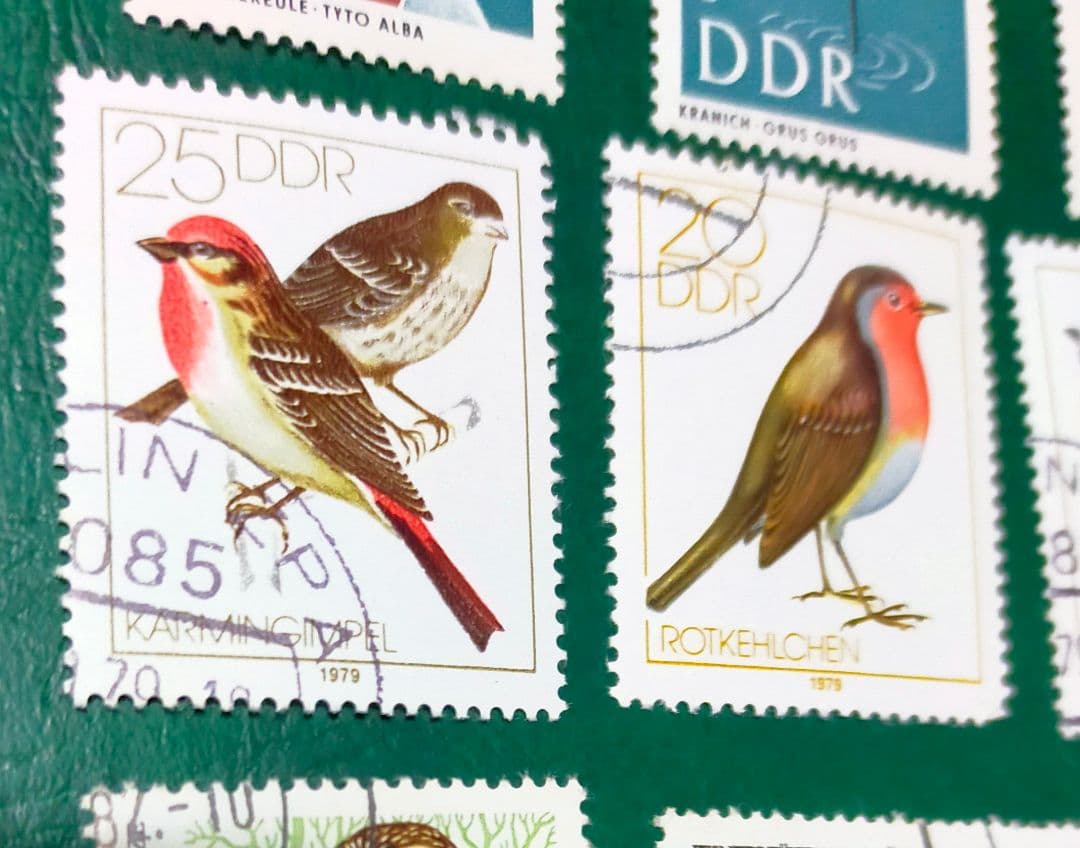 確認用！東ドイツ梟など鳥切手14種DDR貴重