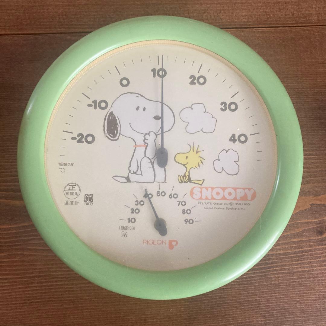 Vintage Peanuts レトロ　スヌーピー 置時計　温度計フィギュア
