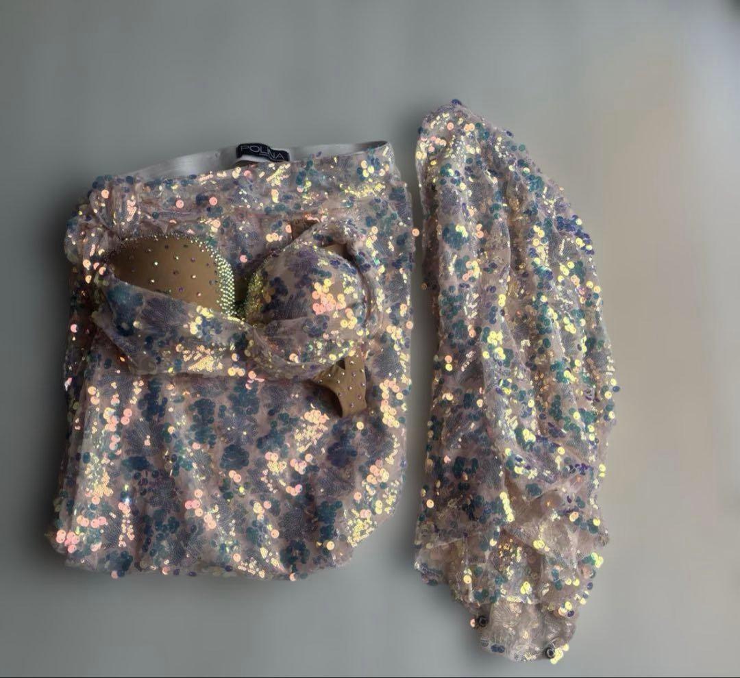 POLiNA ベリーダンス衣装　着物袖　スパンコール