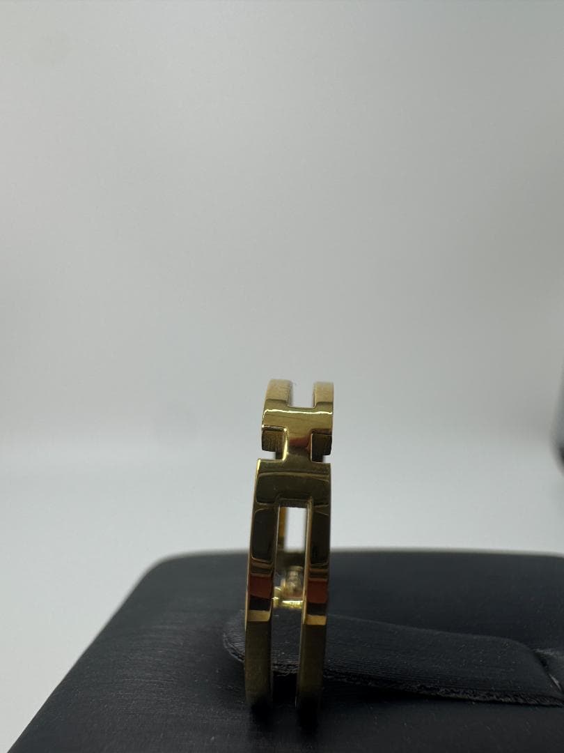 《日本製18金》K18ゴールドオープンリング モダンデザイン2.34g 9号