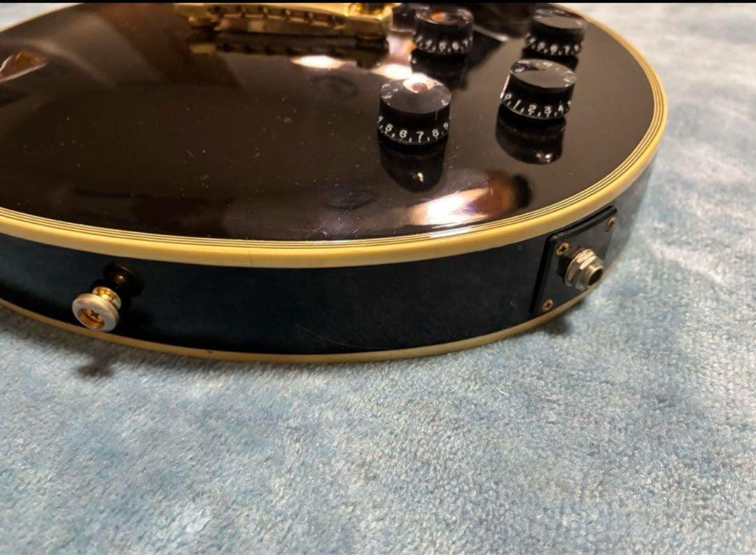 エレキギター レスポールタイプ ブラック ゴールドパーツ