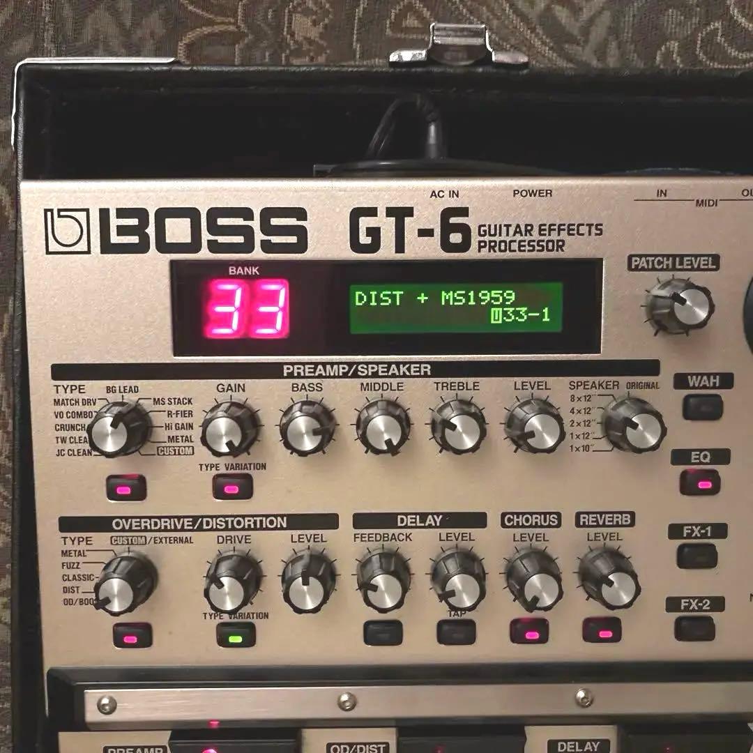 BOSS GT-6 マルチエフェクター ハードケース、アダプター、取説付き