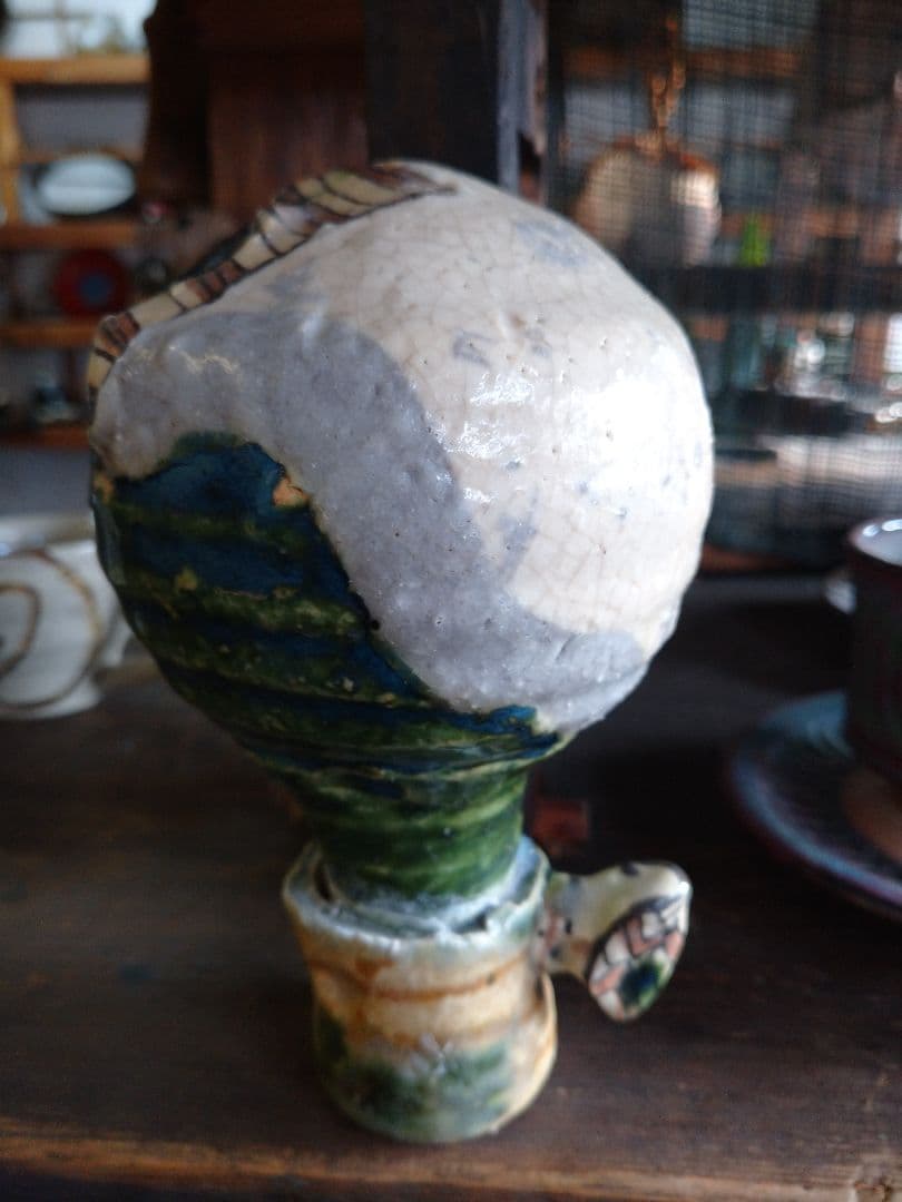 益子焼 掛け花入れ.