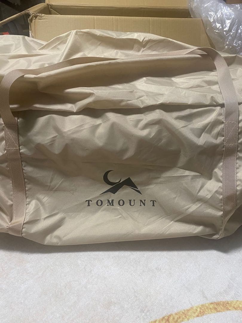 【煙突穴付き】TOMOUNT キャンプテント ベージュ