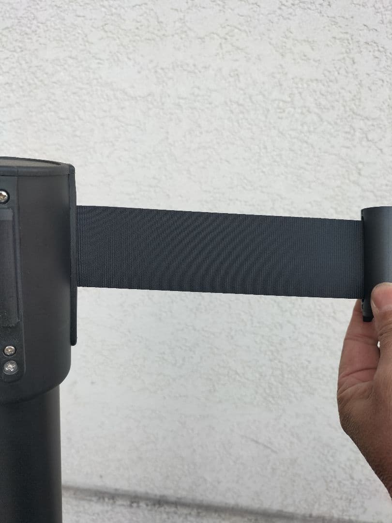 ポールパーテション ポール黒 ベルト黒 4本セット