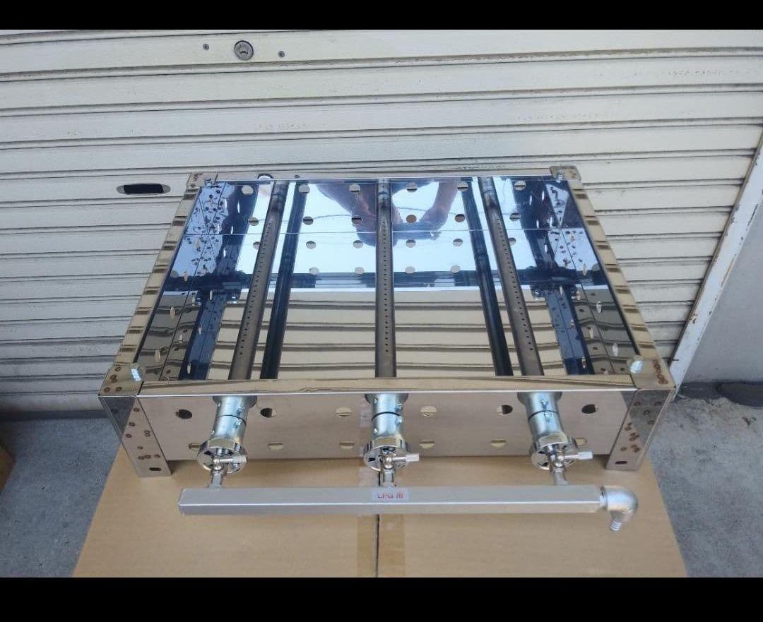 ステンレス製 3バーナー ガスグリドル