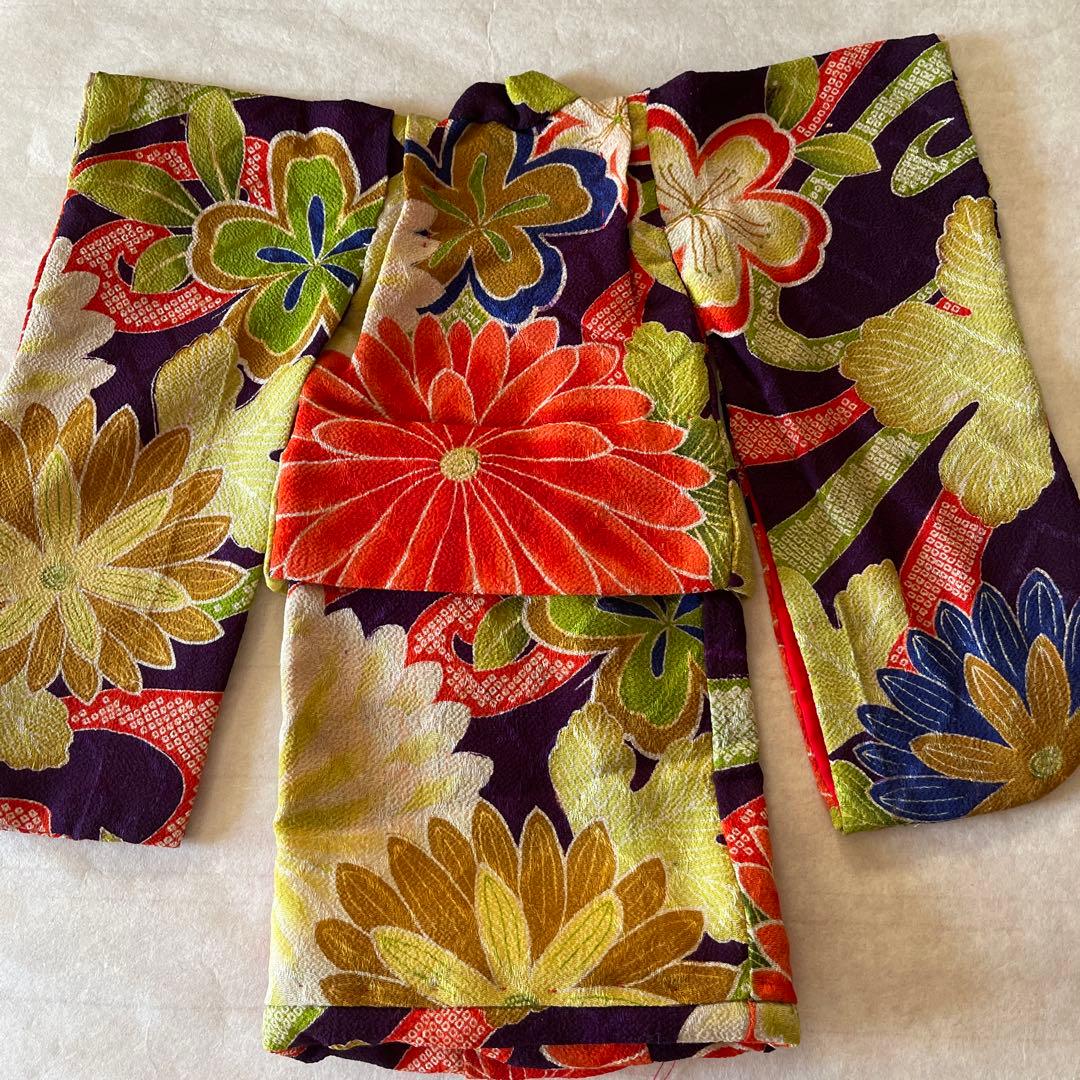 古布　紋縮緬　人形の着物　10号　120708