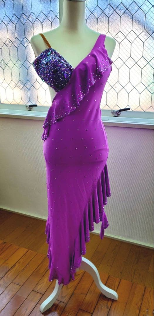 紫色 チャコット ラテンドレス