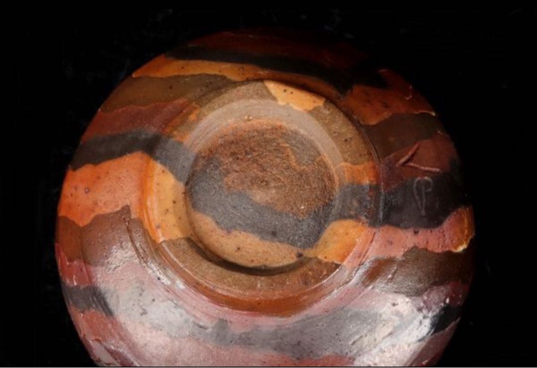 山本出『備前練込茶碗』 備前　茶碗 父 人間国宝 山本陶秀 保証品 茶道具