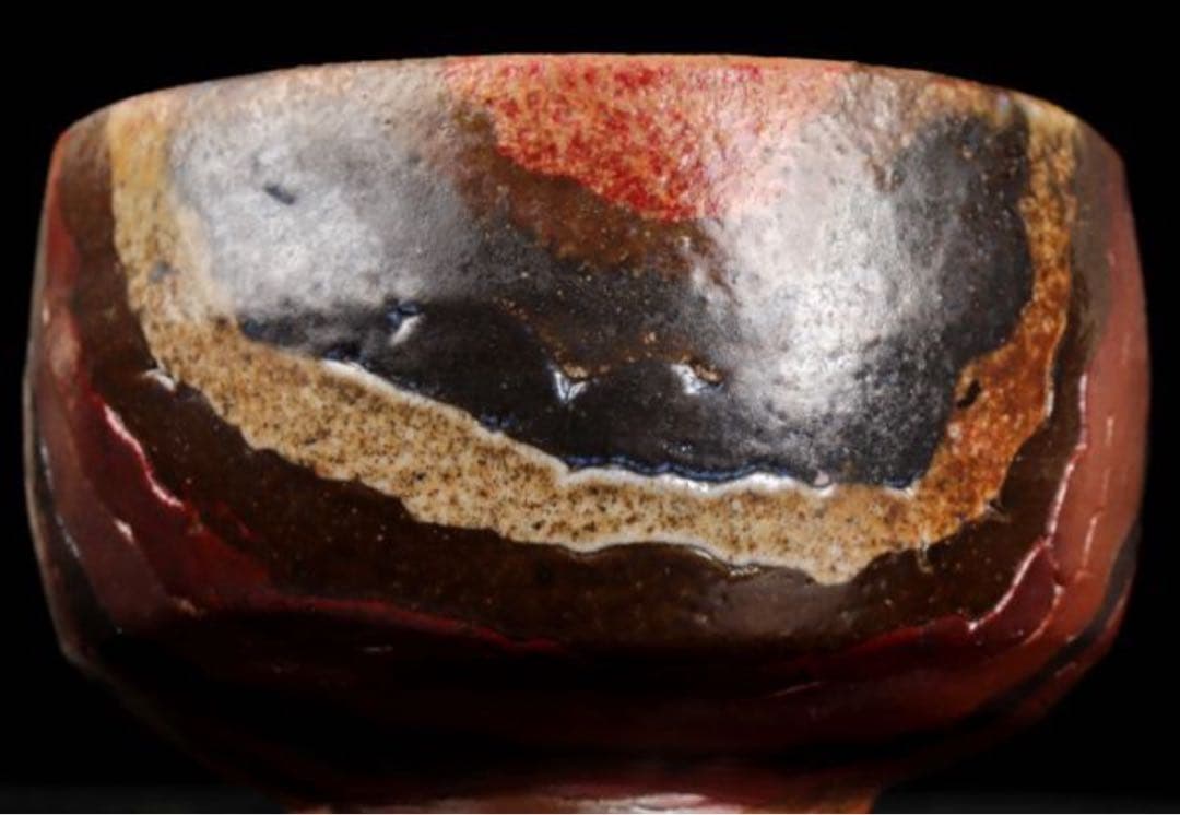 山本出『備前練込茶碗』 備前　茶碗 父 人間国宝 山本陶秀 保証品 茶道具