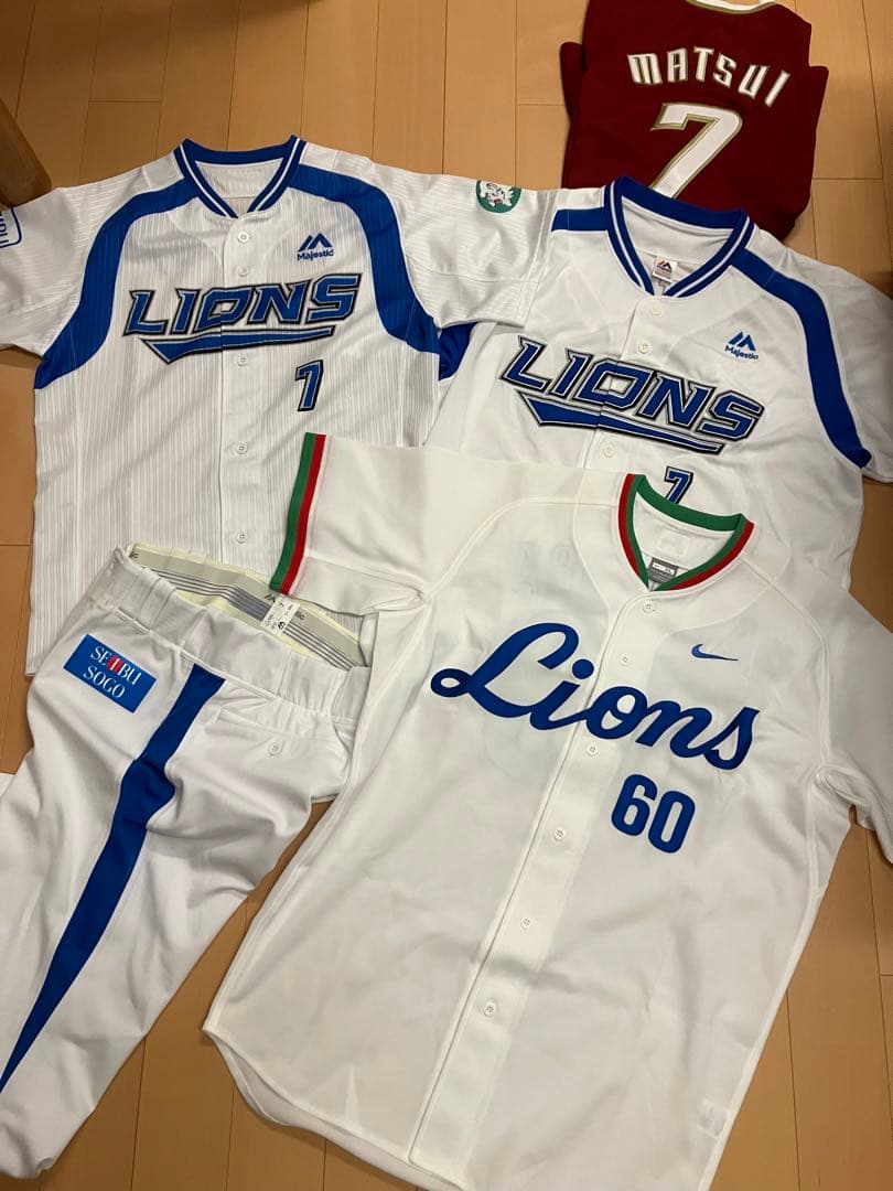 松井稼頭央　中村剛也　埼玉西武ライオンズ　実使用　楽天イーグルス　ユニフォーム