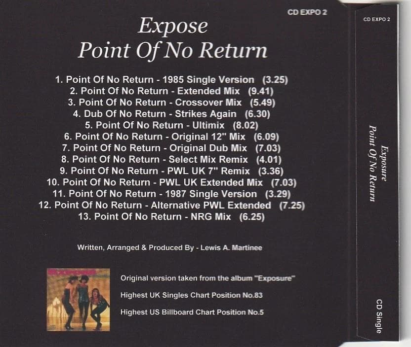 EXPOSE　Point Of No Return　貴重 13リミックス集 CD
