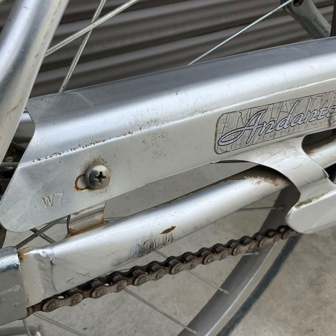 【前橋市内引渡し】27インチ自転車 5段変速/カゴ/鍵/オートライト付き