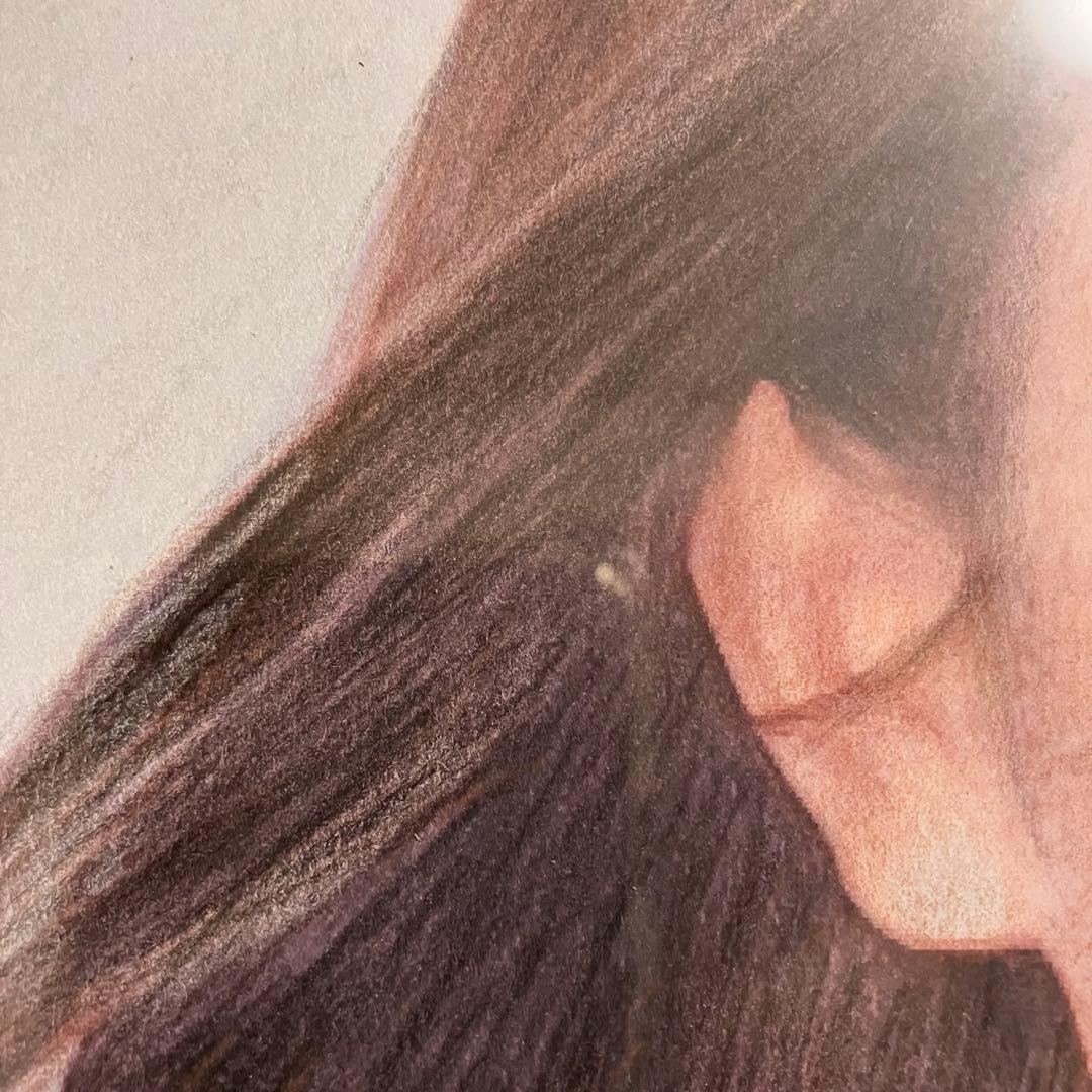 女優画29 額装品　額縁寸法32.7cm×24.0cm　カラー着色　定款付