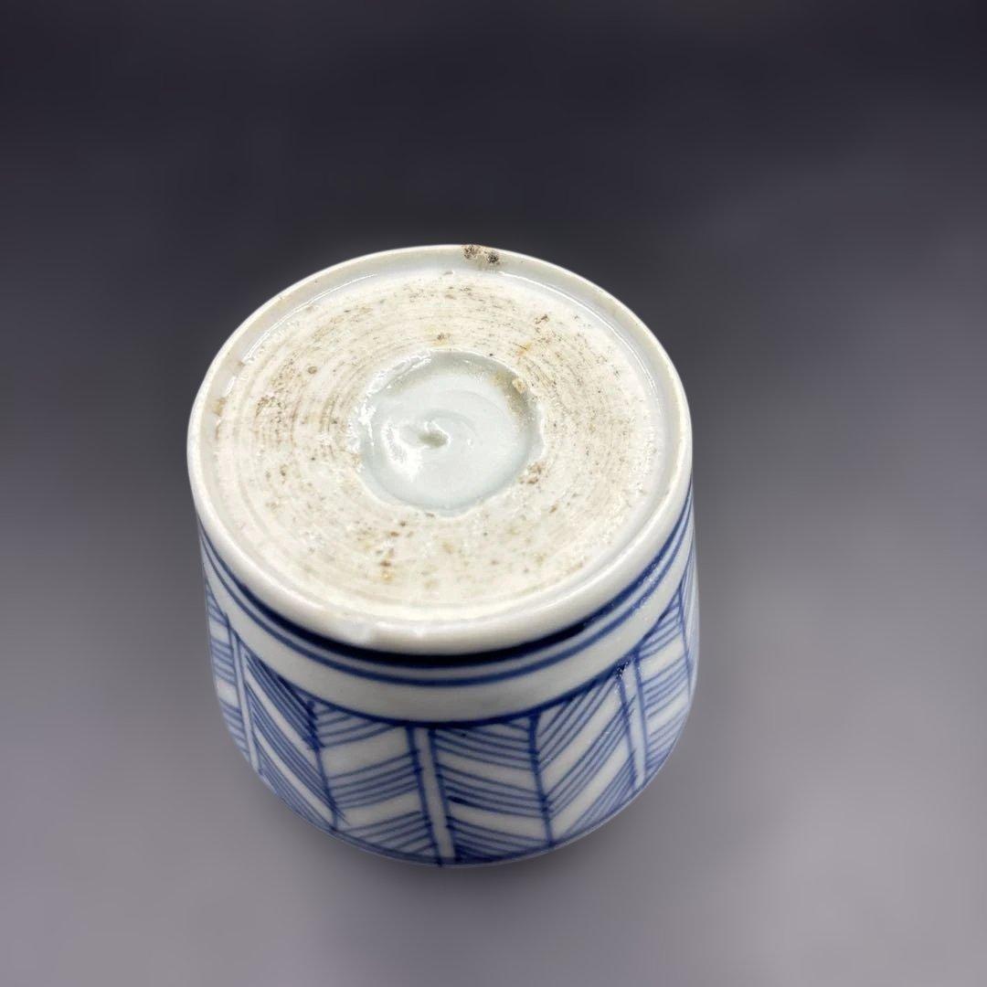 蕎麦猪口　古伊万里　矢羽根紋　時代物　5個