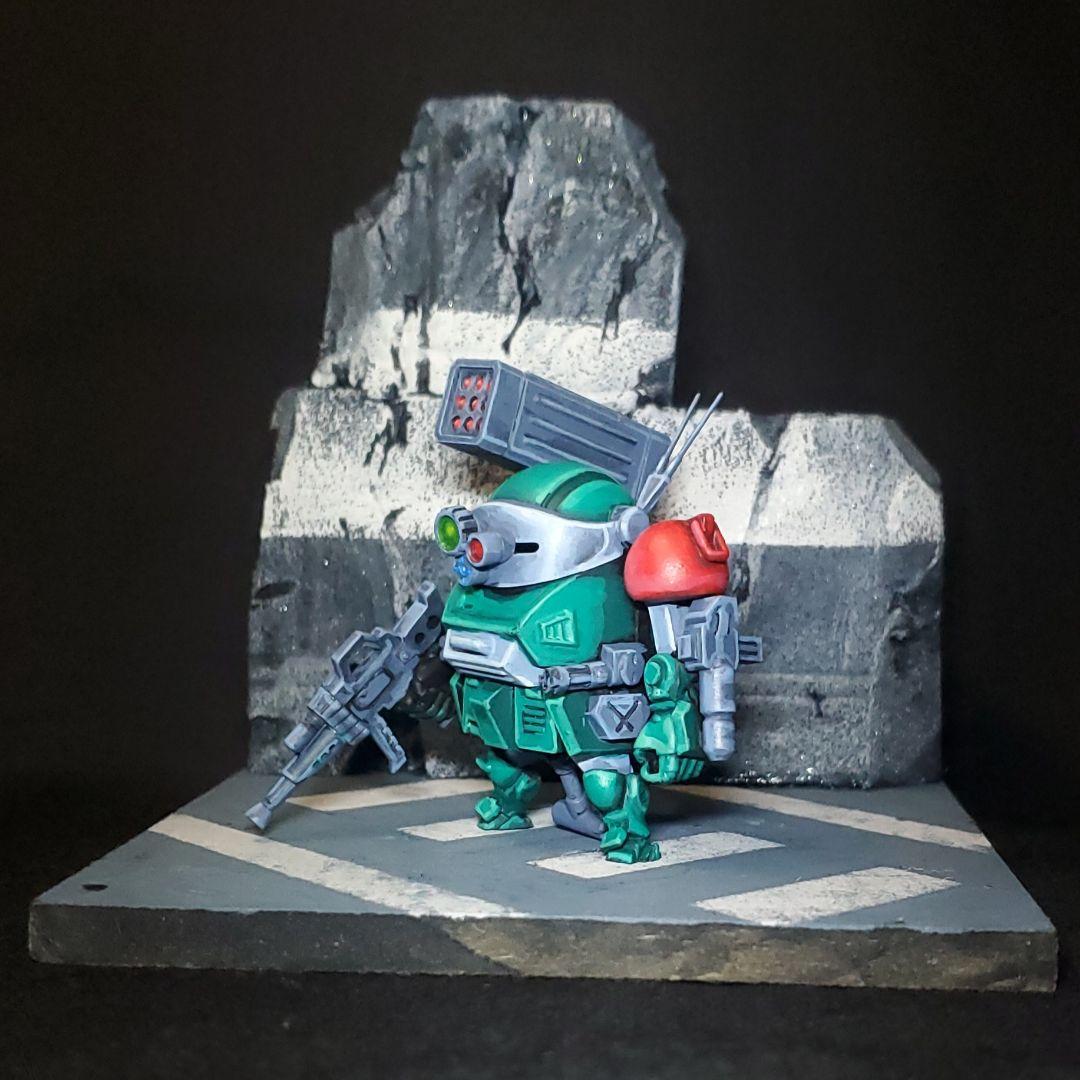 チョイプラ ボトムズ スコープドッグ レッドショルダー 完成品 ジオラマ台座