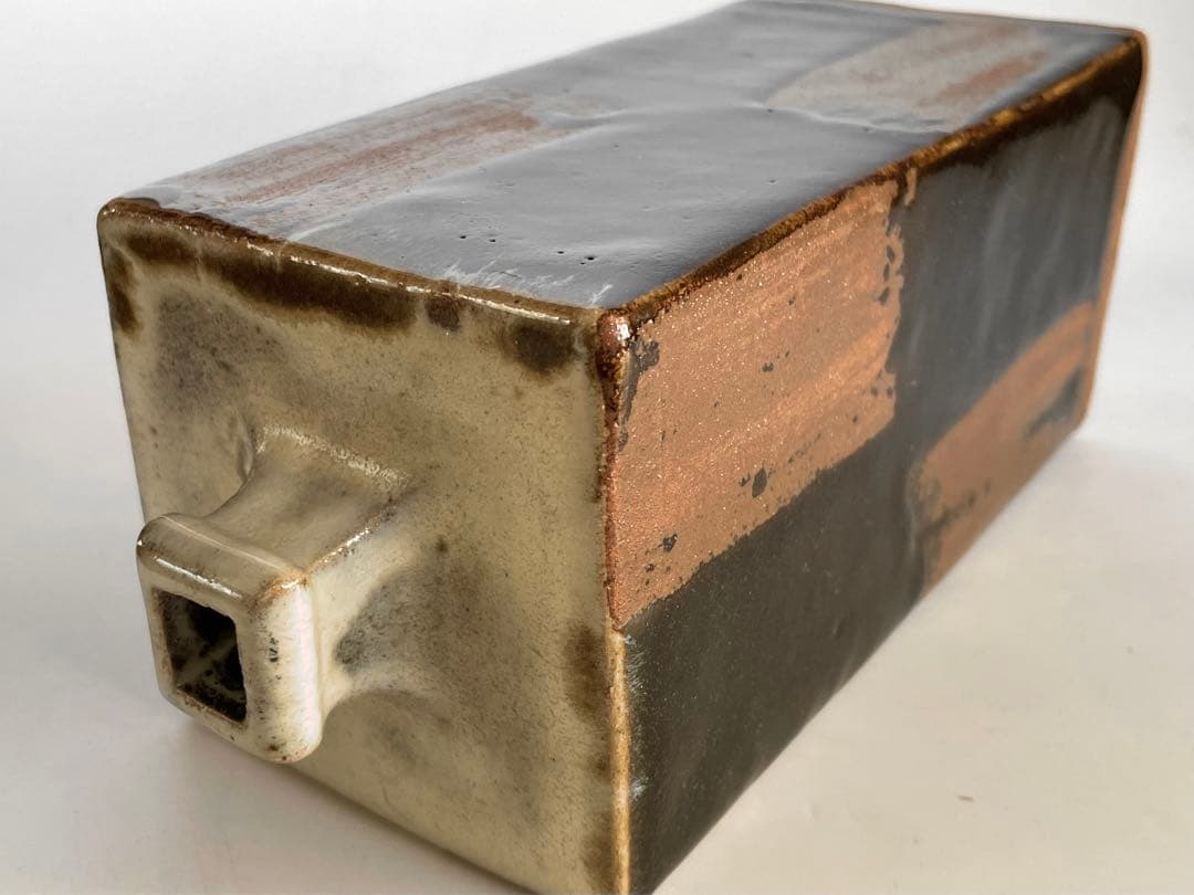 陶芸家　人間国宝　浜田庄司　？　濱田庄司　角瓶　鉄釉　花瓶　花入　民芸　民藝