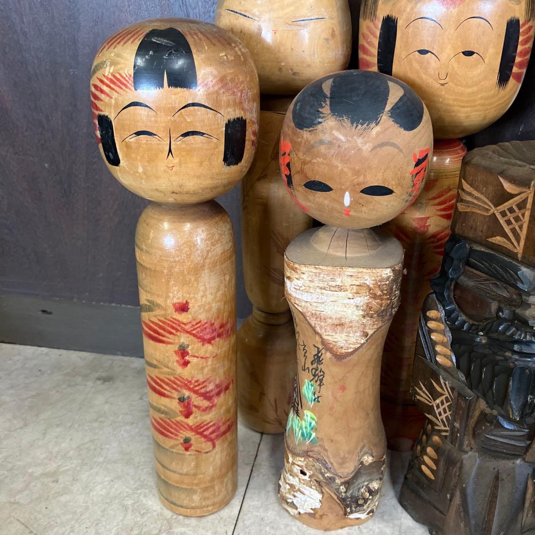 D-3 昭和レトロ 木製 こけし 小芥子 ニポポ 14体セット まとめ売り