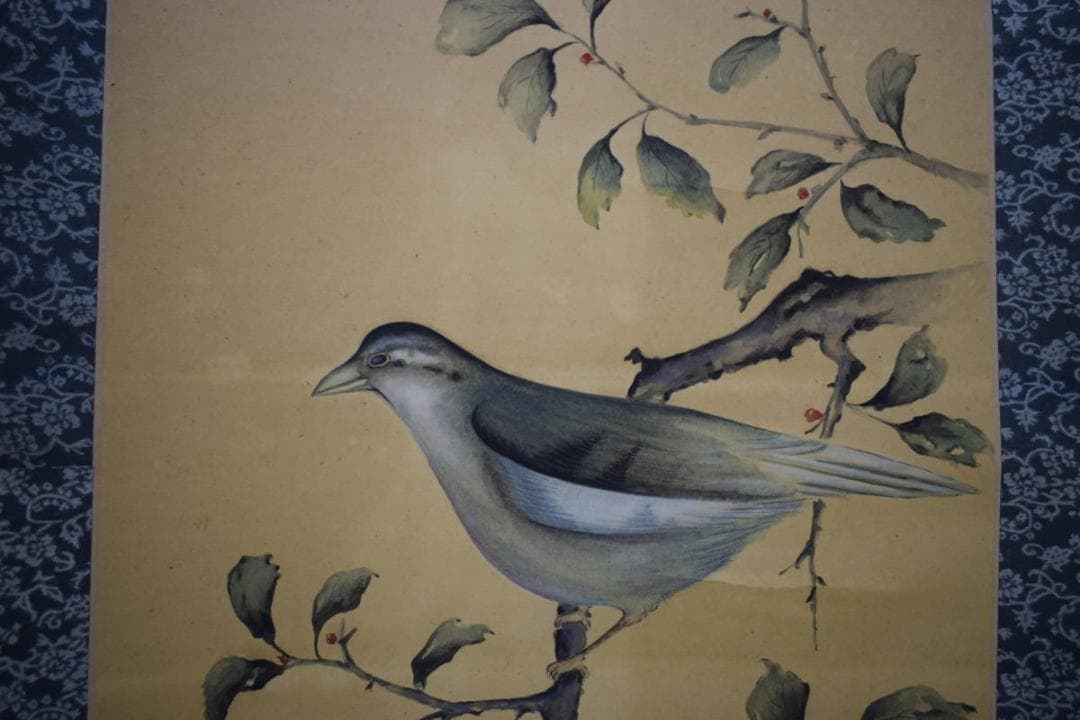 複製/青甫/花鳥図/工芸/布袋屋掛軸HJ-920