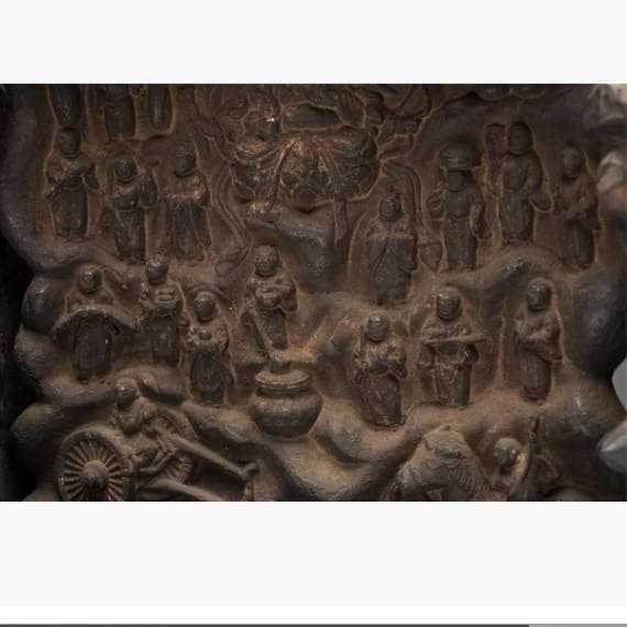 ◆『 大佛師 法橋運長作「弁財天 灰像座体仏」空海花押刻 木彫/泥仏』仏像◆