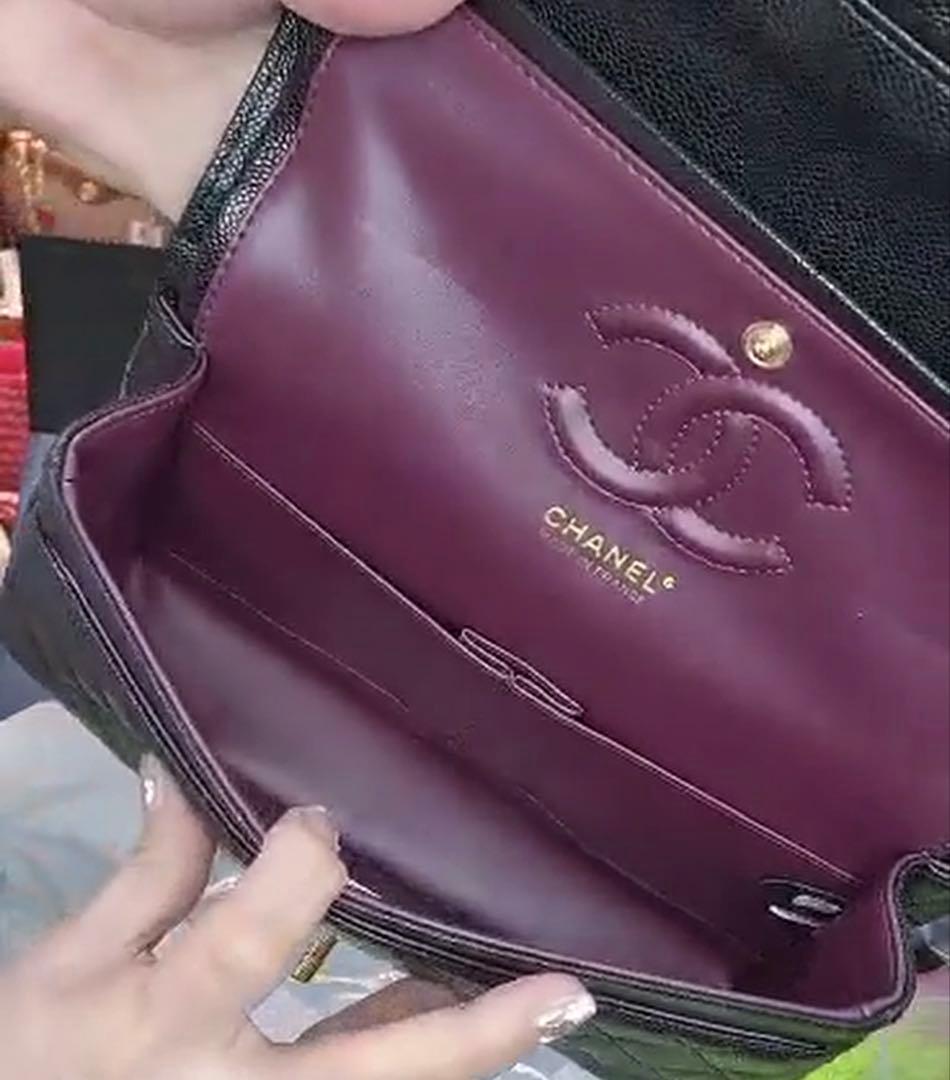 ブラックキルティングレザーショルダーバッグ