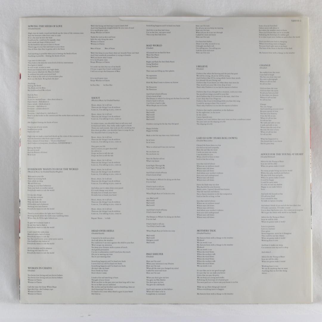 英LP Tears For Fears Tears Roll Down UKオリ