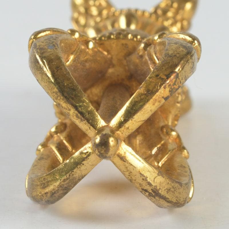 チベット密教法具　古銅鍍金　五鈷杵　金剛杵　V　9570