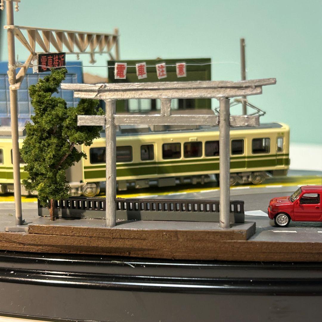 江ノ電　江の島駅付近　併用軌道 鉄道ジオラマ　Nゲージ 展示台