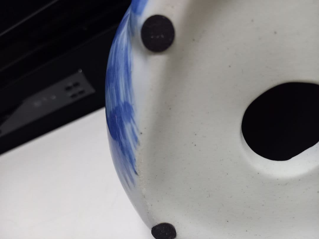 イタリア製　ビンテージ　陶器　手彩色　蝶ネクタイ　座り猫　オブジェ