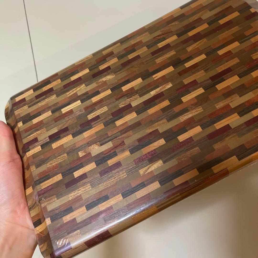 寄木細工 箱根細工 お盆 トレイ 大皿 角盆 無垢 天然木 工芸品