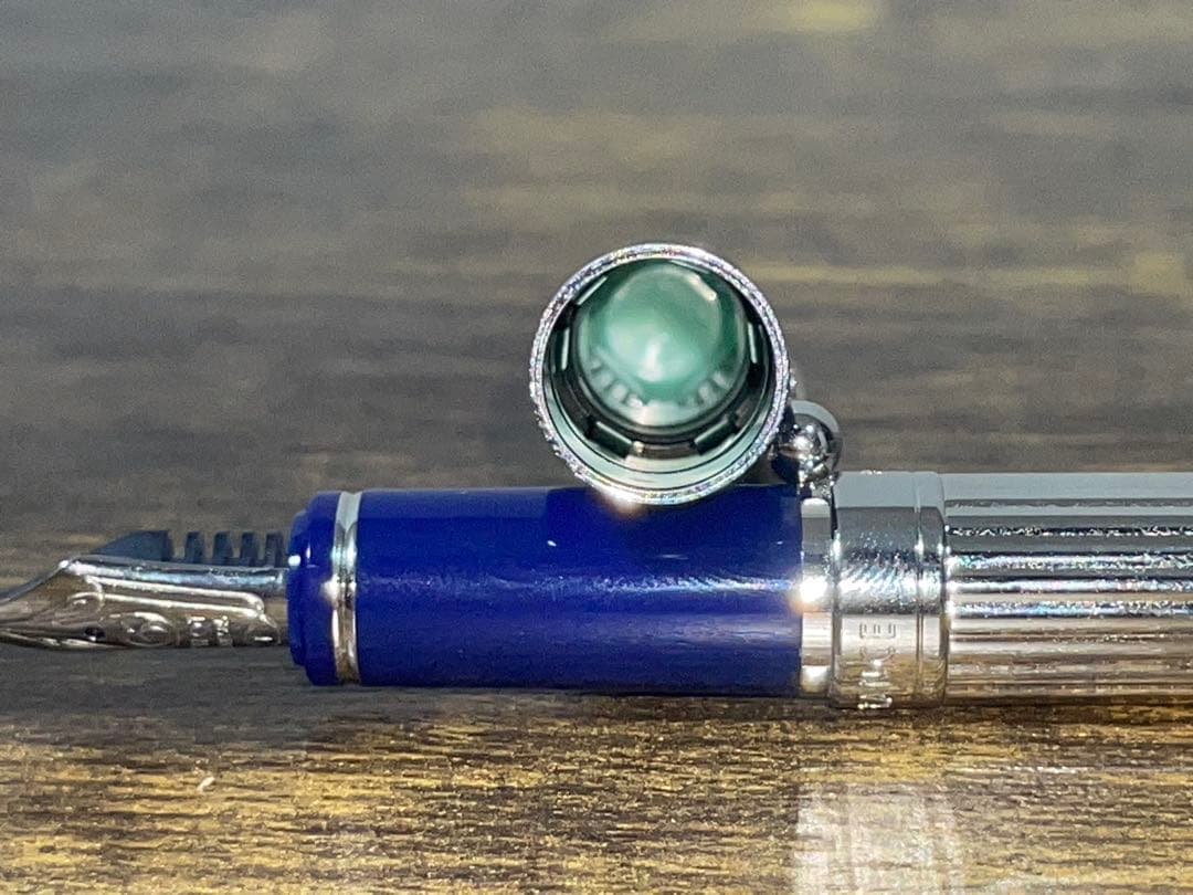 新品　ロジウムストライプ×マーブル　マリンブルー　グランセ　パイロット　万年筆