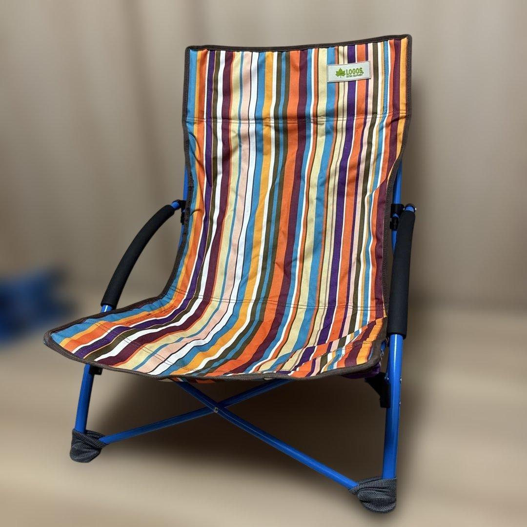 ロゴス　LOGOS. ストライプあぐらチェア イス
