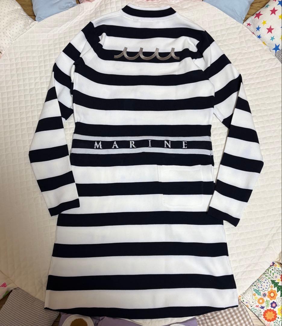 《美品》muta MARINE GOLF ボーダーニットワンピース ゴルフウエア