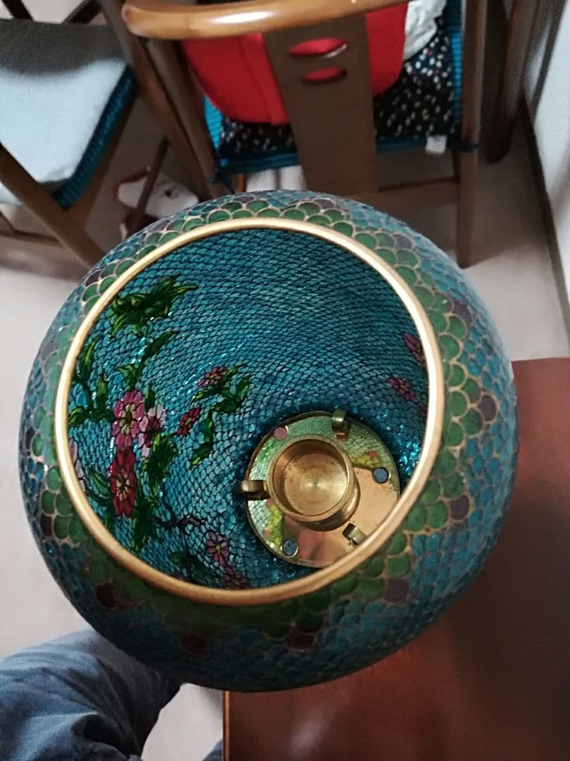 ⭐️レア物！薄胎 七宝焼 灯り 照明 燭台？尾張 名古屋 中国美術工芸品 骨董品