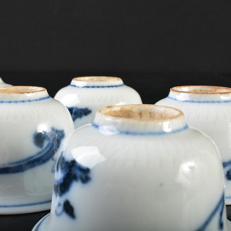 Myday公式　伊万里焼　古伊万里染付蔦文　煎茶器　五客　V　R6093