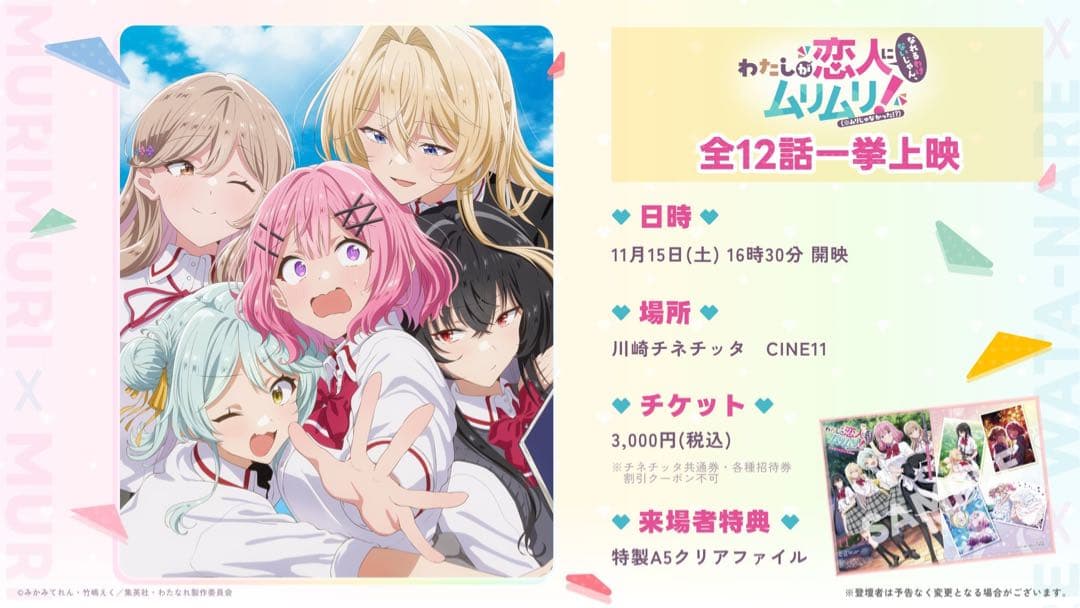 【新品・非売品】わたなれ 一挙上映 来場者特典 A5クリアファイル