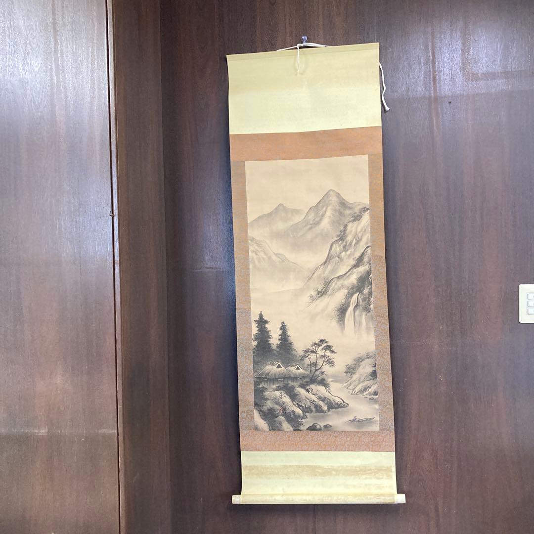 掛け軸 掛軸 軸装 日本画 墨彩画 水墨画 東洋美術 古美術 骨董 骨董品古道具