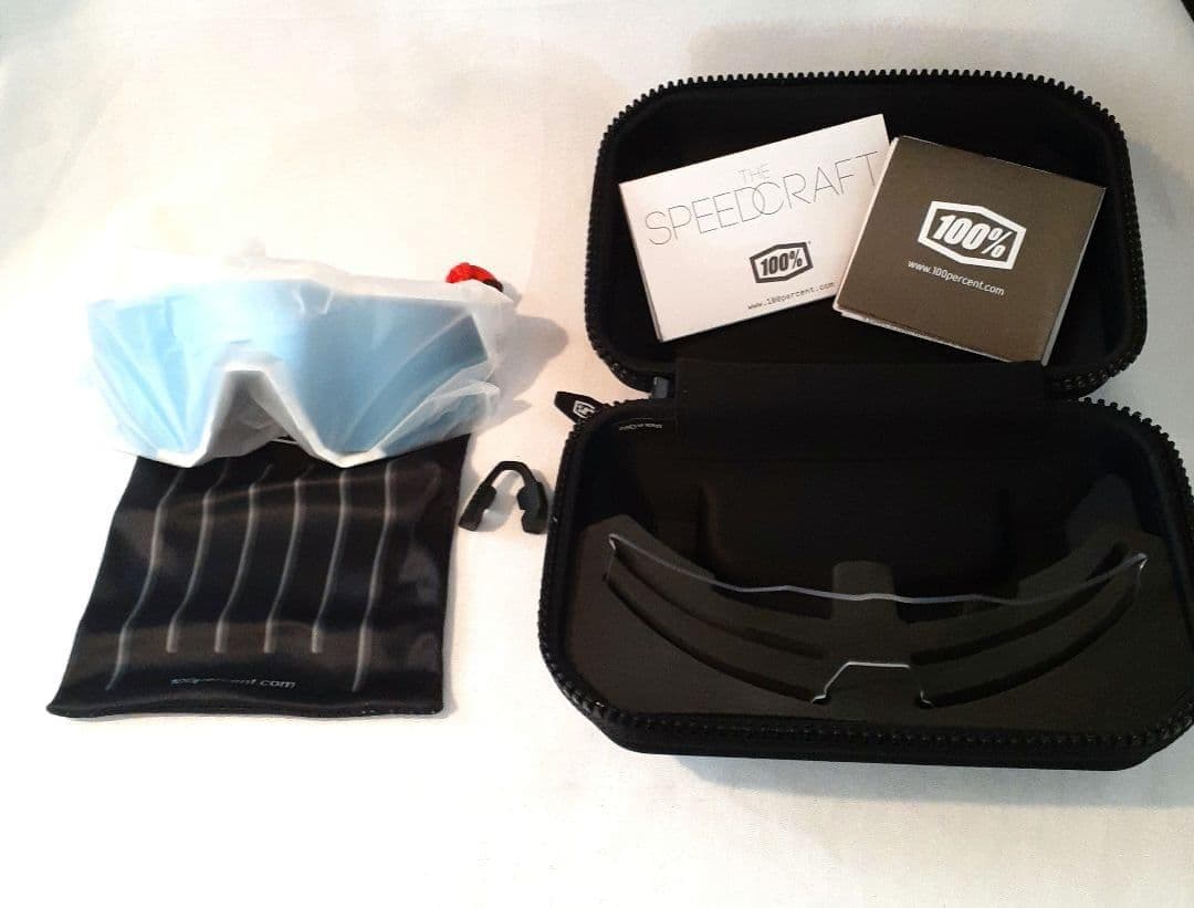 100％ Speedcraft ホワイト ブルー ワンハンドレッド サングラス