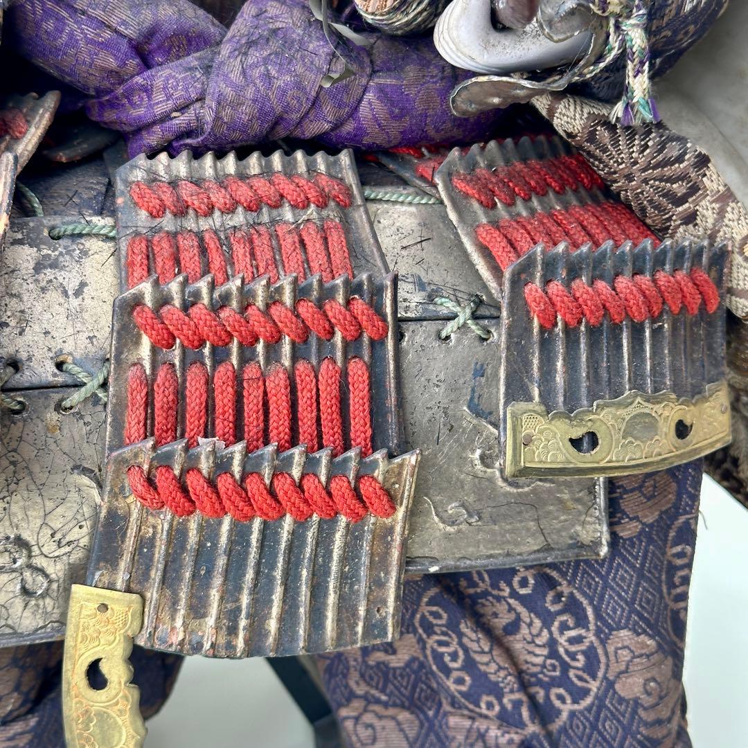 幕末〜明治　武者人形　鎧武者座り人形　高さ約40cm　古美術・骨董　骨董品
