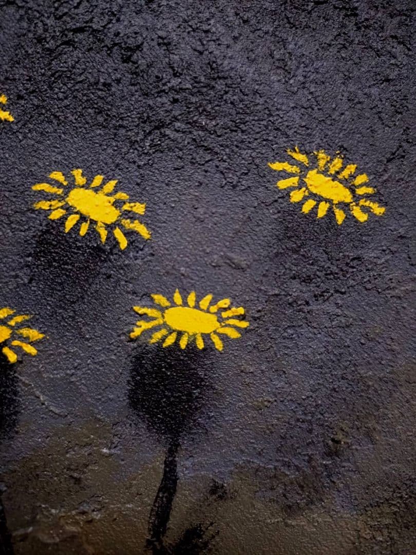 【F10号】香月泰男【花】手描き作品/表裏サイン有/油彩/油絵/岩彩/額縁/逸品